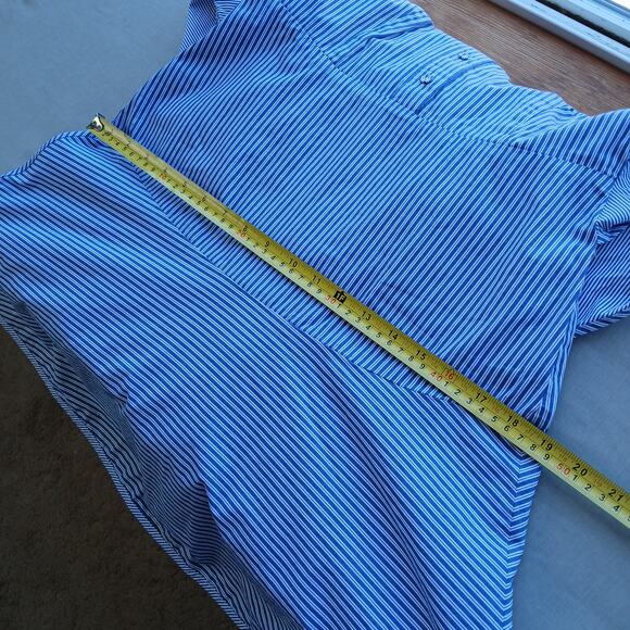 Parker Lauralie Combo Dress size 4 blue stripes halter fit & flare cotton lined - Picture 10 of 14